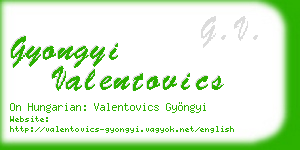 gyongyi valentovics business card