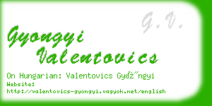 gyongyi valentovics business card